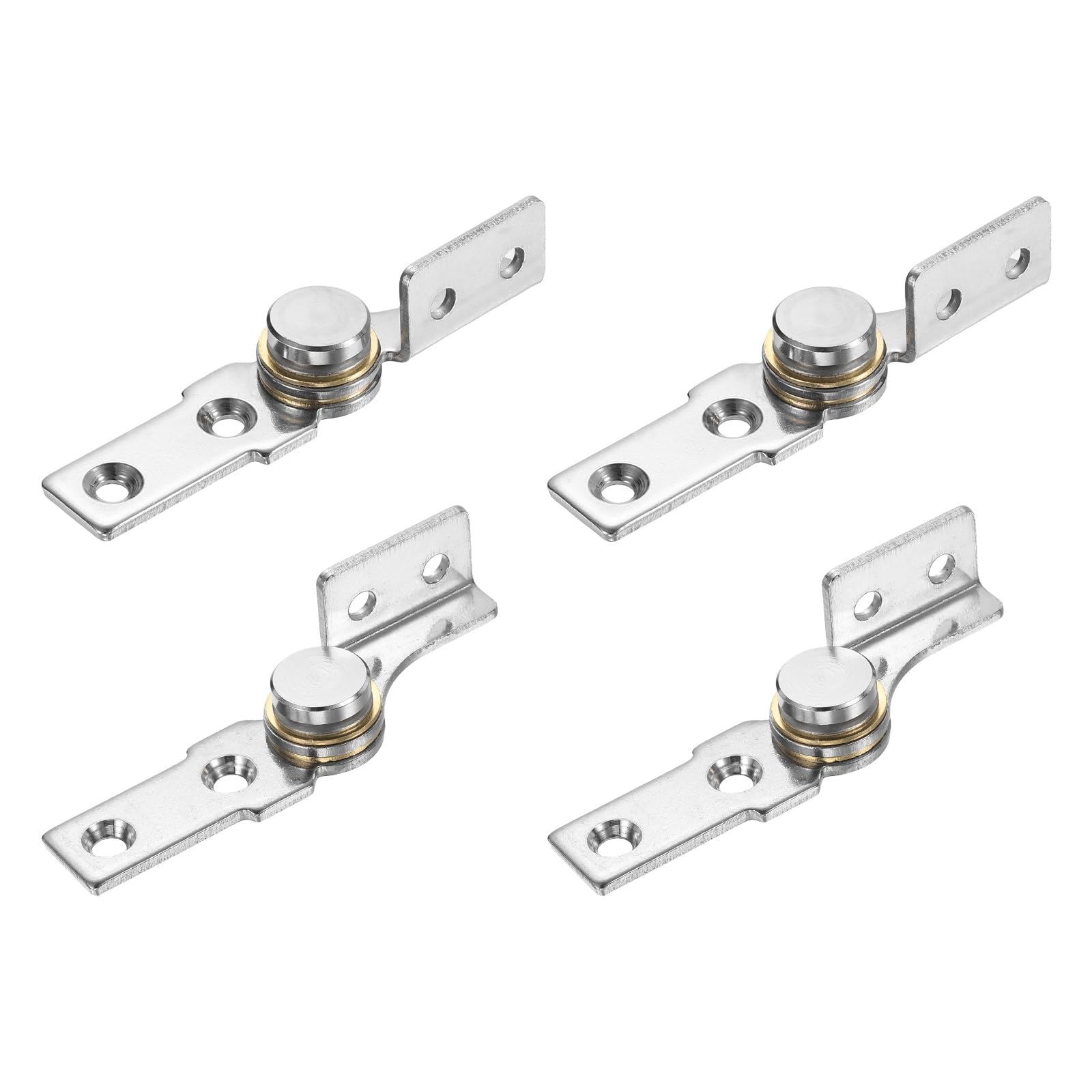 sourcing map 2Sets 1.5 N.M Torque Shaft Hinges, 360 Degree 304 Stainless Steel Damping Flip Hinge for Folding Table, Windows, Doors, Wardrobe, Cabinets, Boxes, Silver