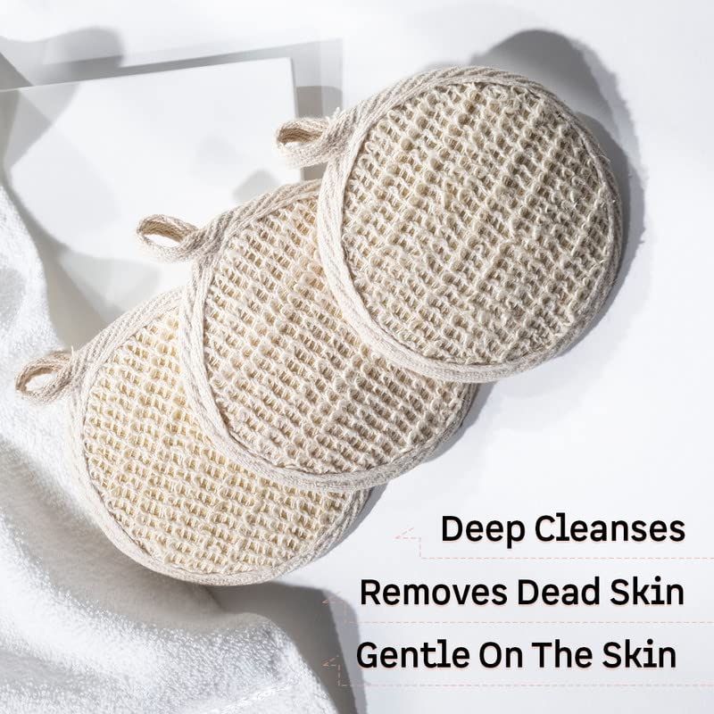 Image of mCaffeine Exfoliating Loofah for Removing Dead Skin | Made of 100% Natural Ramie Fibre | Gentle on the Skin | Sustainable, Unisex | Easy to Hang