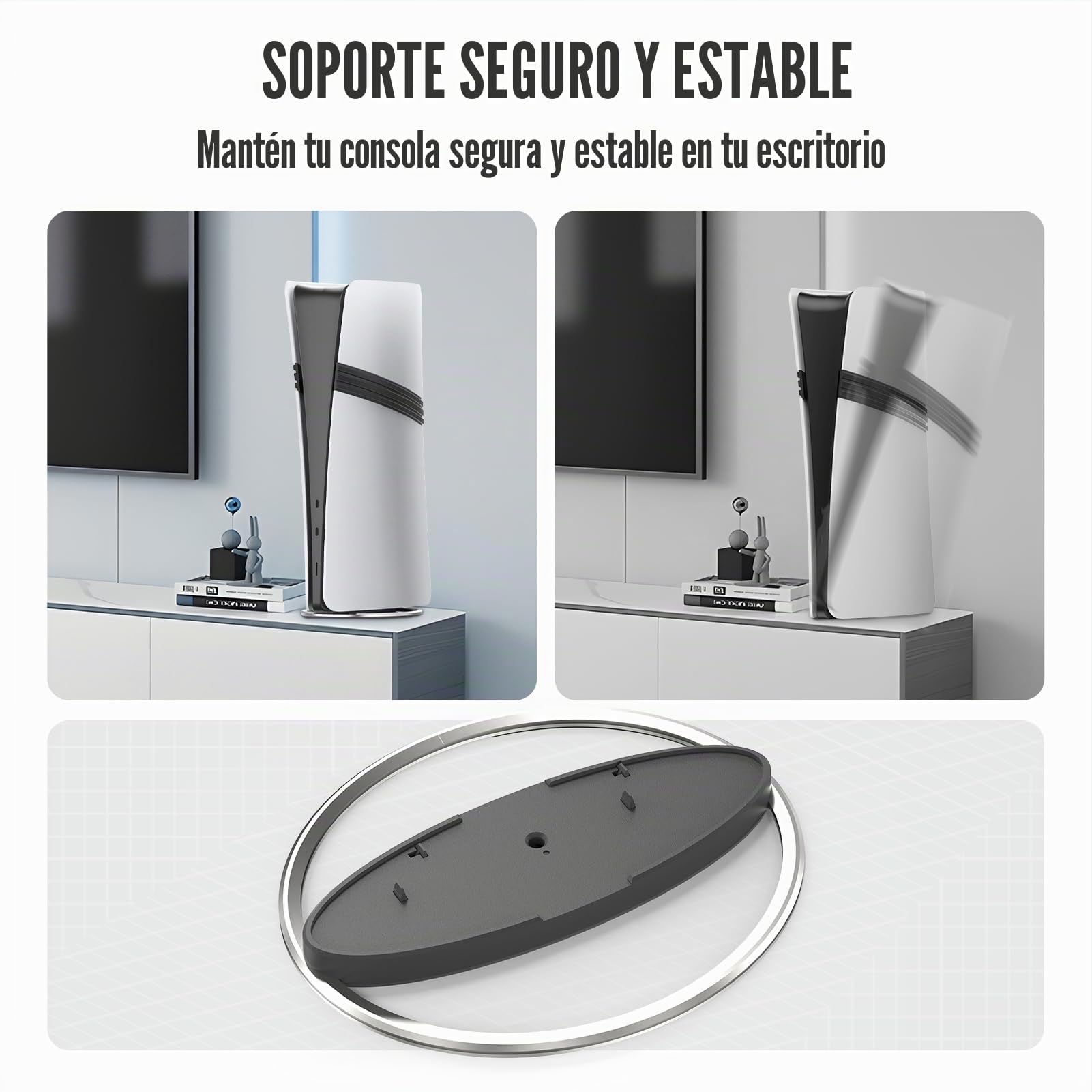 Soporte Vertical para PS5 Slim y PS5 Pro, Soporte para PS5 Slim/PS5 Pro Console Disc y Digital Edition