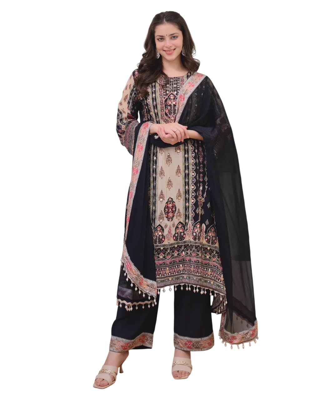 krishna apparels -Womens embroidered & Printed kurta set end pant dupatta-picture-25