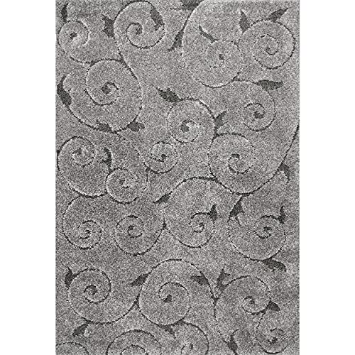 Image of Handwoven Microfibre 3D Rug for Living Room (Silver Grey & Grey, 15 X 20 Feet, Microfibre)