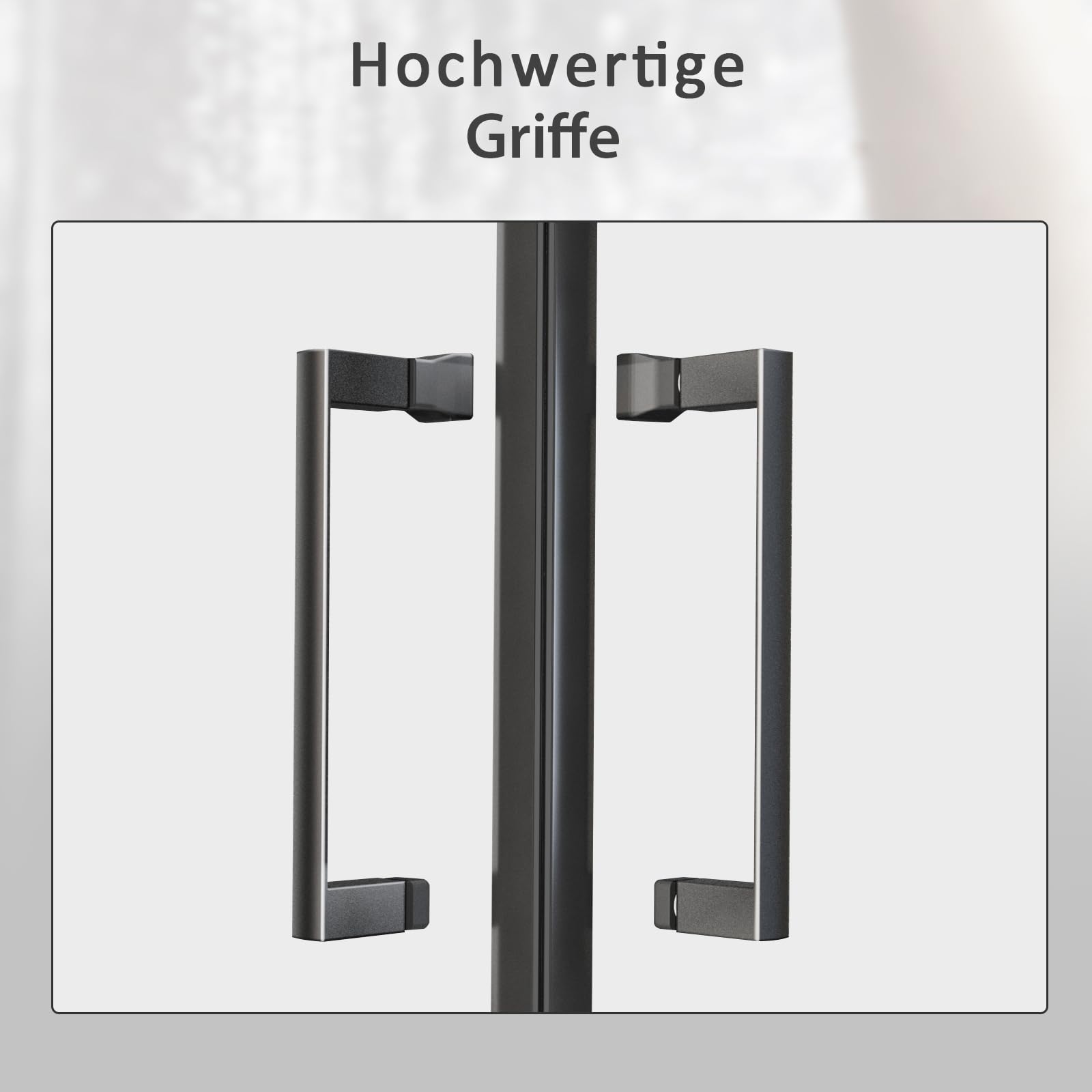 Baode Duschkabine Eckeinstieg 80x80 cm, Doppel Schiebetür Duschabtrennung 6mm ESG Glas, Höhe 185cm Duschtür(Schwarz)