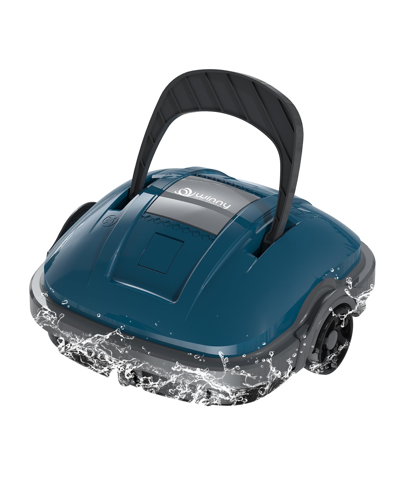 WINNY POOL CLEANER Robot Pool Cleaner Electric without Cable,100 min Autonomy,Car Parking,Filtration 180 µm Pool Cleaner,with Hook,Detachable Pools 80m2-Dark Blue