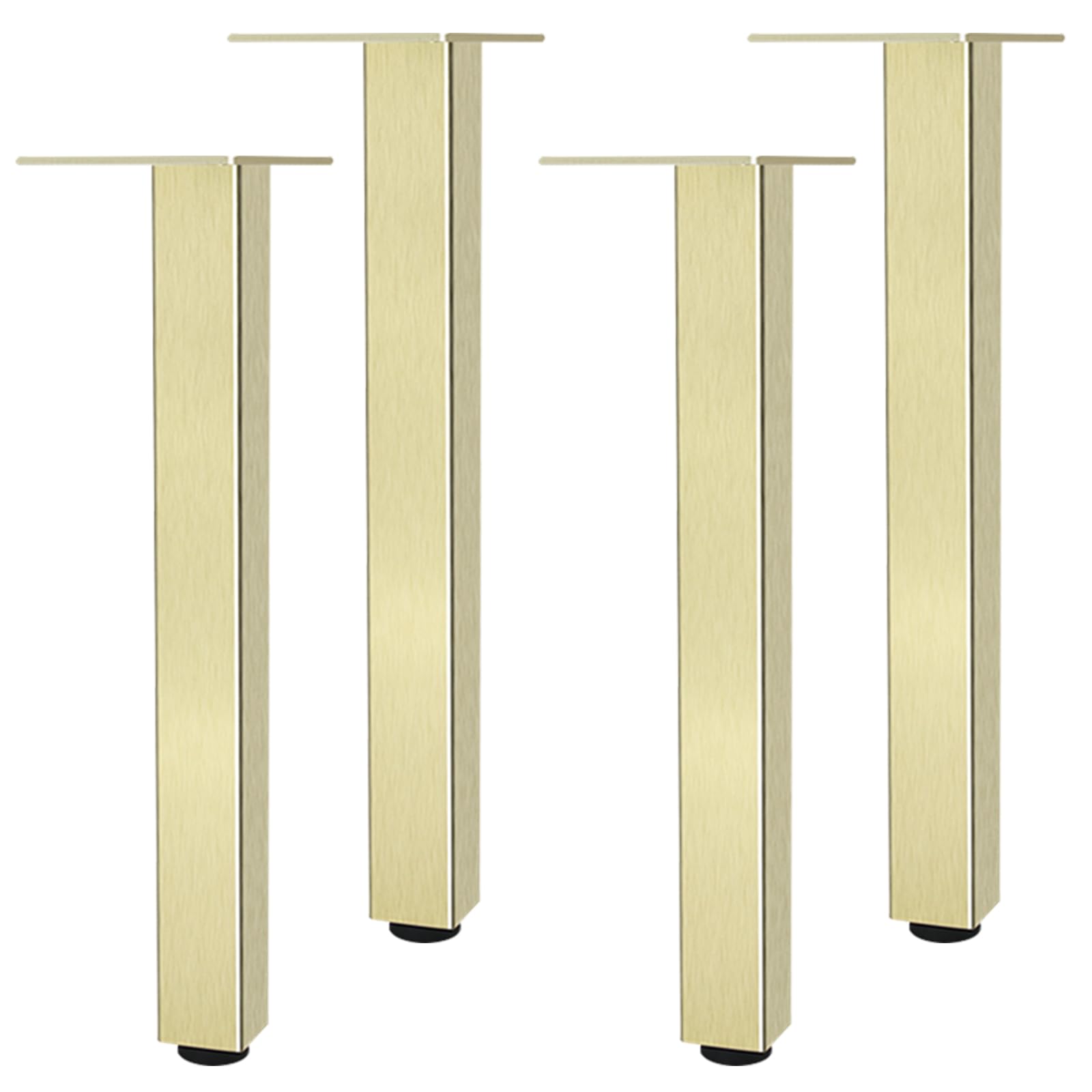 SZLXJMFL Gold, 4pcs Table Legs DIY Metal Furniture Feet Adjustable 6cm-60cm Heavy Duty Sofa Legs Cabinet Legs Cupboard Feet Kitchen Foot, Rubber Anti-slip Mat, Free Screw-55cm/21.7"