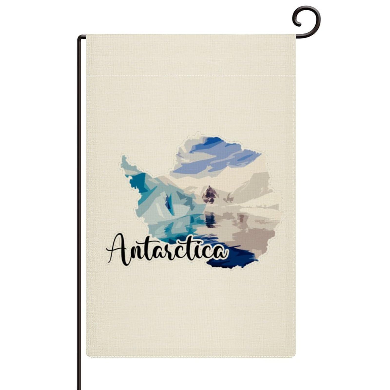 Antarctica Yard Flag Vertical Double Sided Skyline Picture City Painting Garden Flags Burlap Farmhouse Welcome House Flag Outdoor Patio Home Decor 12x18 Inch