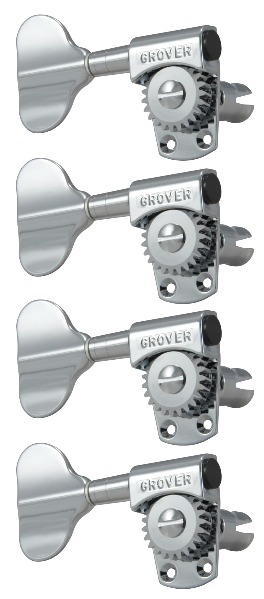 Grover 145CL4 Titan Electric Bass Machine Heads, 4-in-Line Lefthand, Chrome bass guitar tuning machines