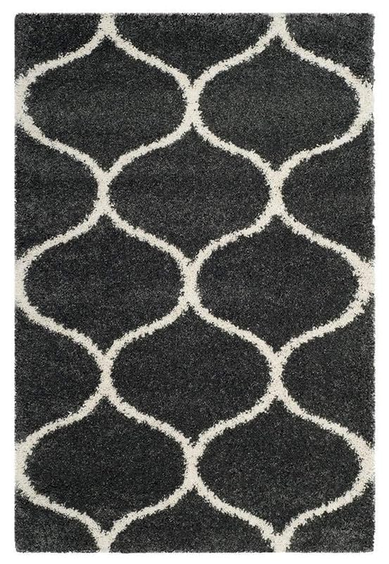 Image of Shaggy Carpet for Home 8X10 FEET Ultra-Soft, Thick, and Stylish Shag Texture Ideal for Living Room, Bedroom, or Office - Easy to Clean and Perfect (Dgrey-Ivory)