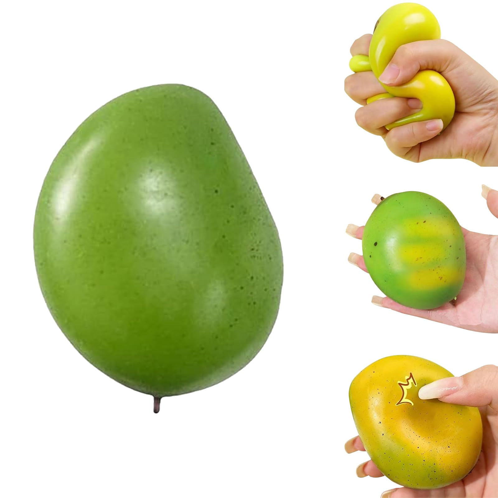 Squeeze Toys Cute Apple Squishy Fidget Toys for Kids Adults Water Bead Squeeze Toy for Anxiety Relief, Sensory Food Squishies for ADHD Autism, Birthday Party Favors (mango)