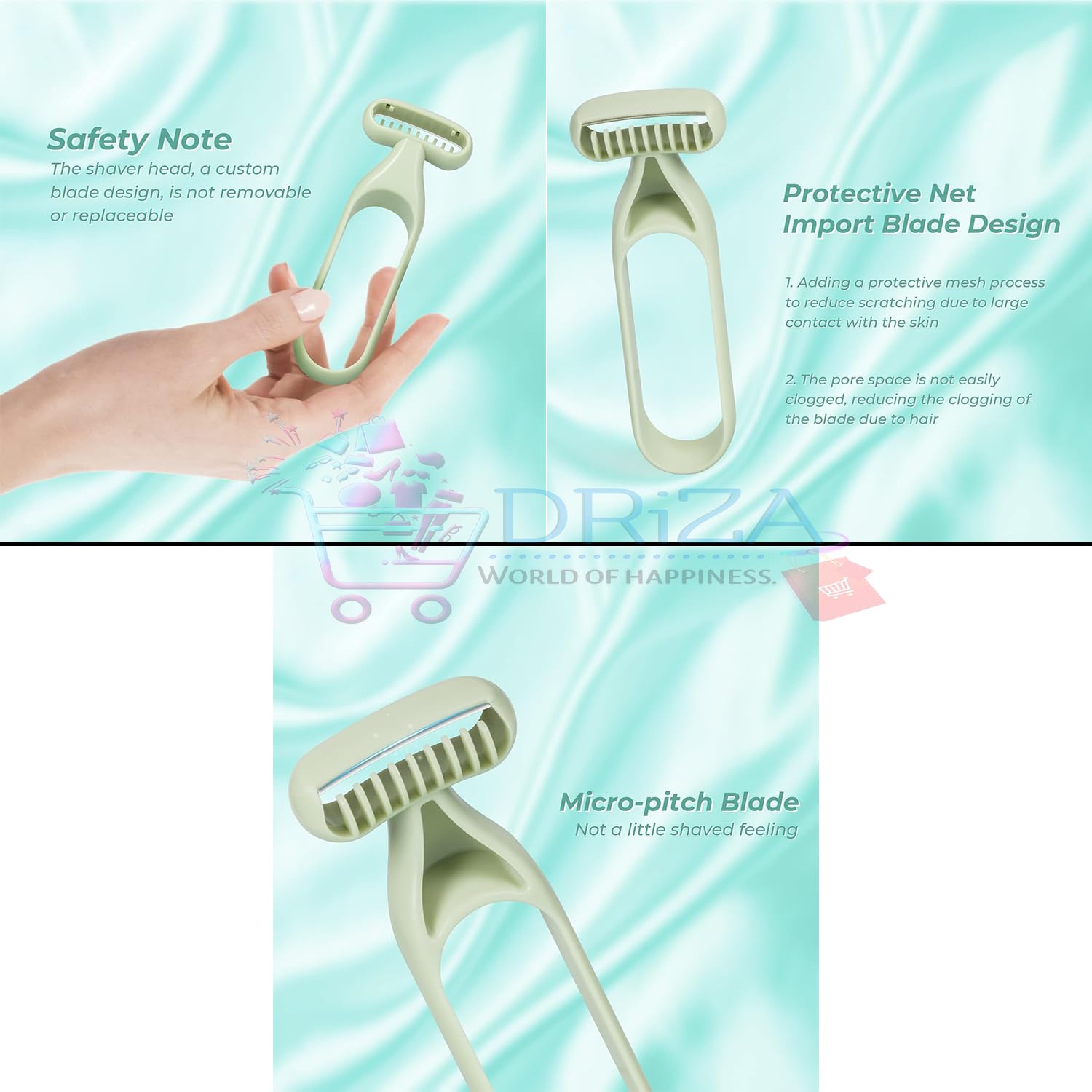 Shaving Razor For Women By DRIZA | Razor for Smooth Hair, Removal Knife, Travel Razors Painless Armpit Hair Knife (Pack of 1) 2