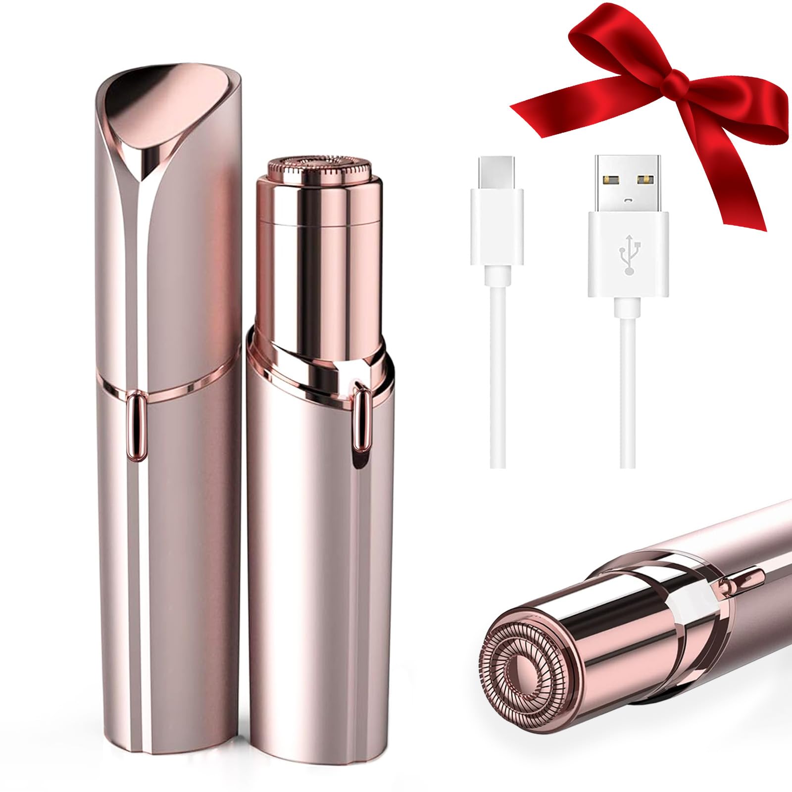 Facial Hair Removal for Women, Face Shavers for Women, Portable Lady Face Electric Razor for Lip, Peach Fuzz, Chin with USB Rechargeable