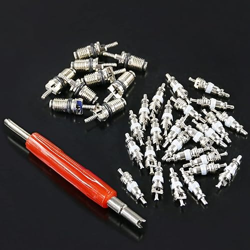 Miniatura 6 de Glarks 36 piezas de aire acondicionado de coche núcleo de válvula Schrader núcleos accesorios AC R12 R134a válvula de neumático de refrigeración