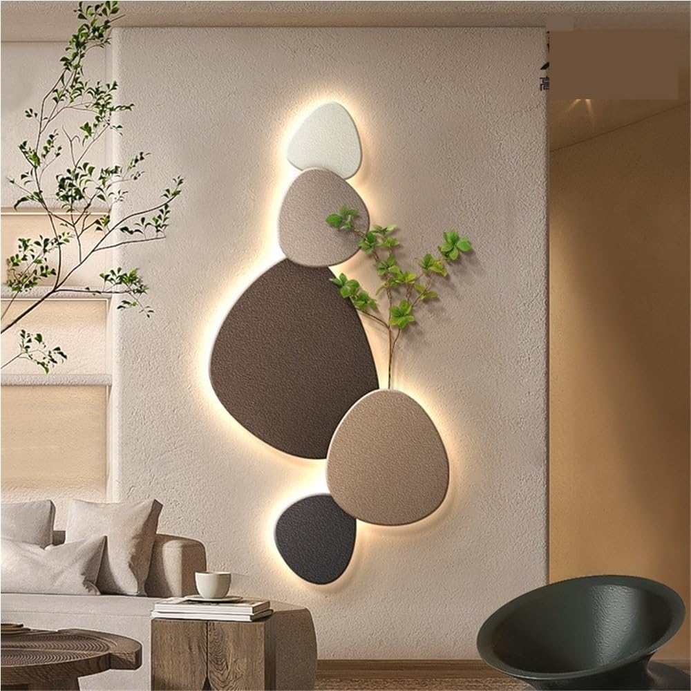 Decorazione da Parete a LED 3D con Motivo in Pietra, murale Illuminato per Soggiorno, Camera da Letto, Ingresso, Accento Decorativo in Pietra illuminata
