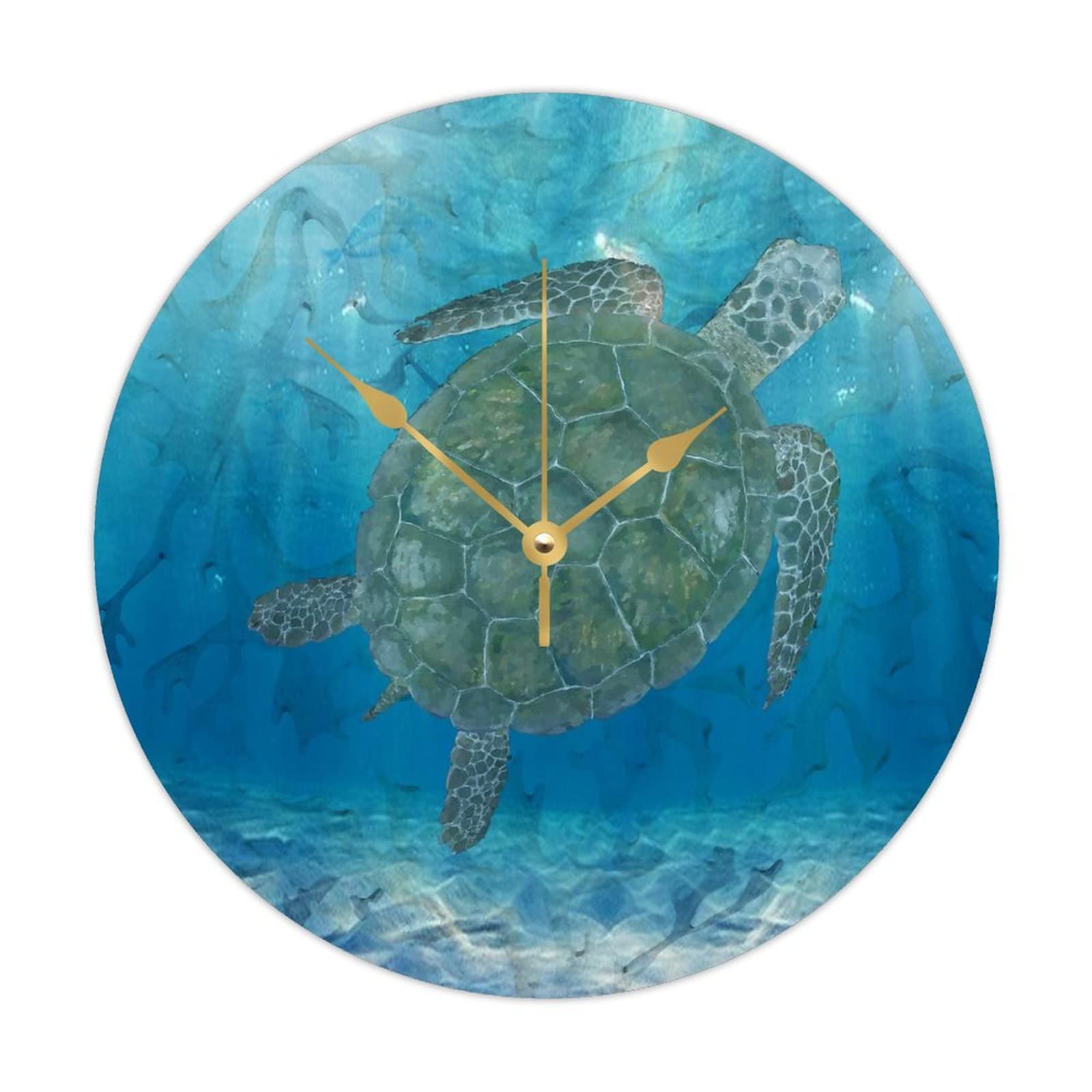 Horloge murale en bois vie marine 38cm ronde durable