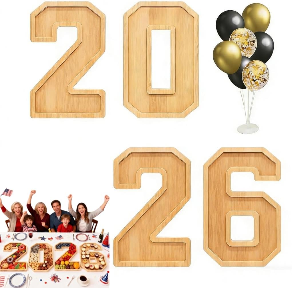 2026 Graduation Decorations, 2026 Cardboard Numbers Charcuterie Board, Fillable Number Boxes, 2026 Serving Tray for Party Centerpieces Decoration Fruits Cheese Board Wedding Grad Tabletop Supply