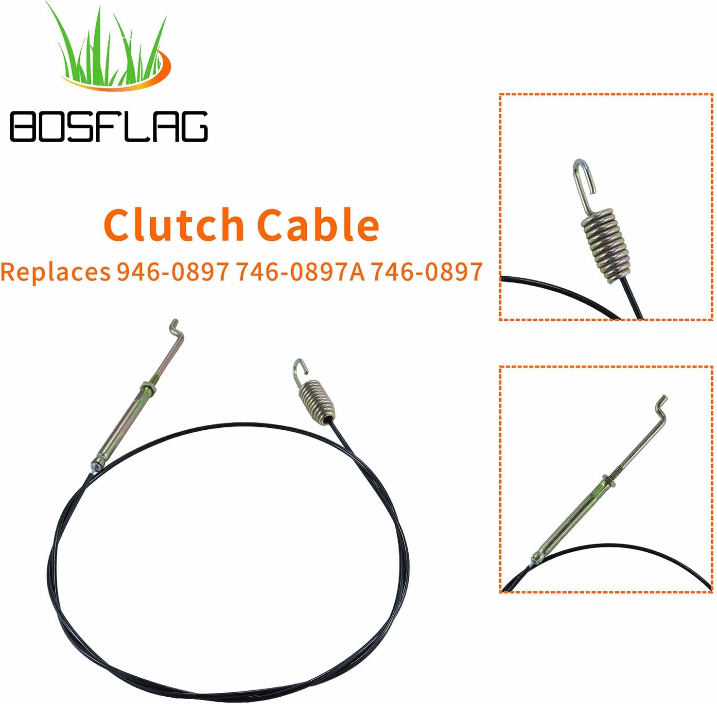 review BOSFLAG 746-0897 Auger Drive Clutch Cable Replaces Compatible with Auger Cable 946-0897, MTD 746-0897 Cable, MTD 746-0897 Auger Clutch Cable for MTD Yard Man Snow Blower