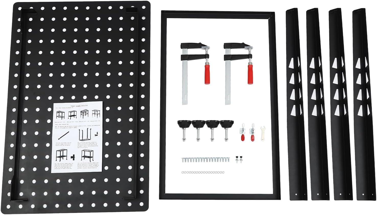 Portable Welding Table, 36.02×23.62in Adjustable Steel Workbench 600Lbs Load Capacity Welding Fabrication Table with Wheels for Welding Sawing and Drilling (600LBS)