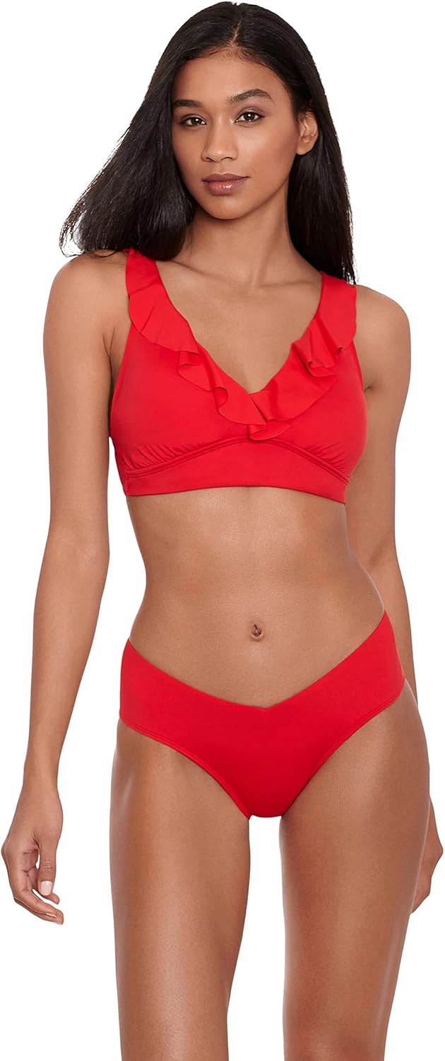 Lauren Ralph Lauren Beach Club Solid Ruffle Underwire Bra Top