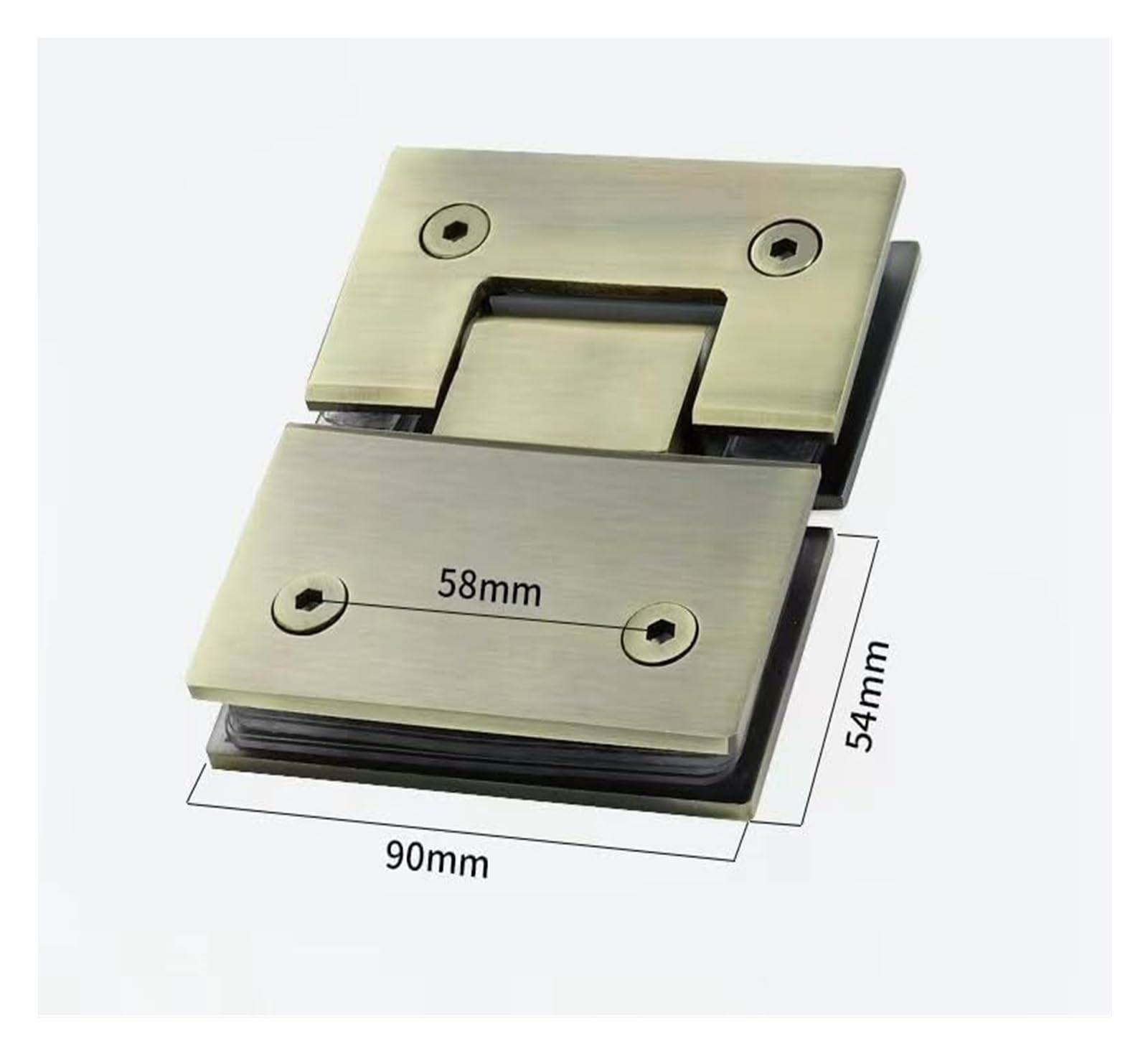 Paquete de 2 bisagras puerta vidrio sin marco 180 grados, abrazadera baño bisagra a acero inoxidable 304 resistente for 8-12 mm