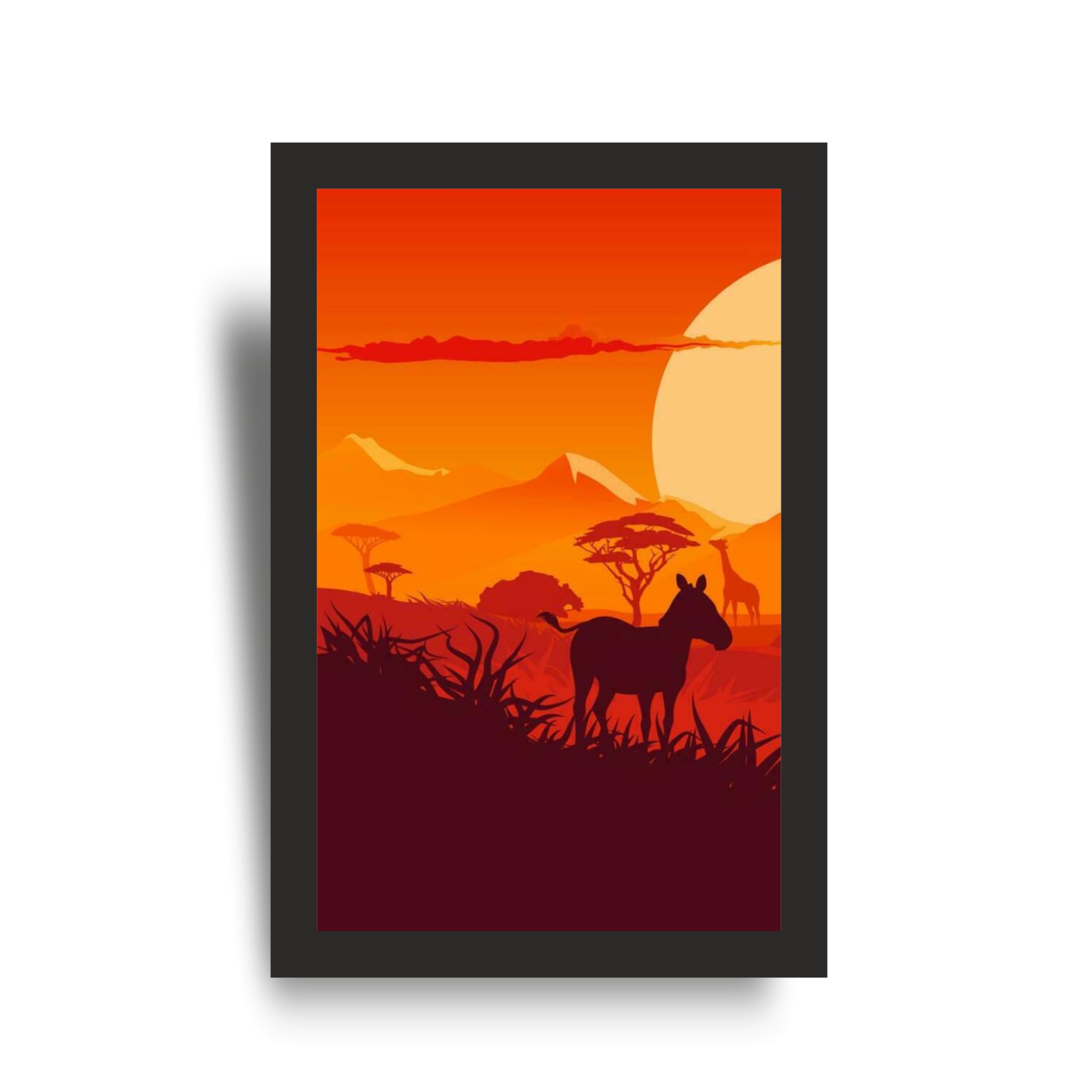 African Safari Sunset Wall Art Set of 3 Frames – view 2