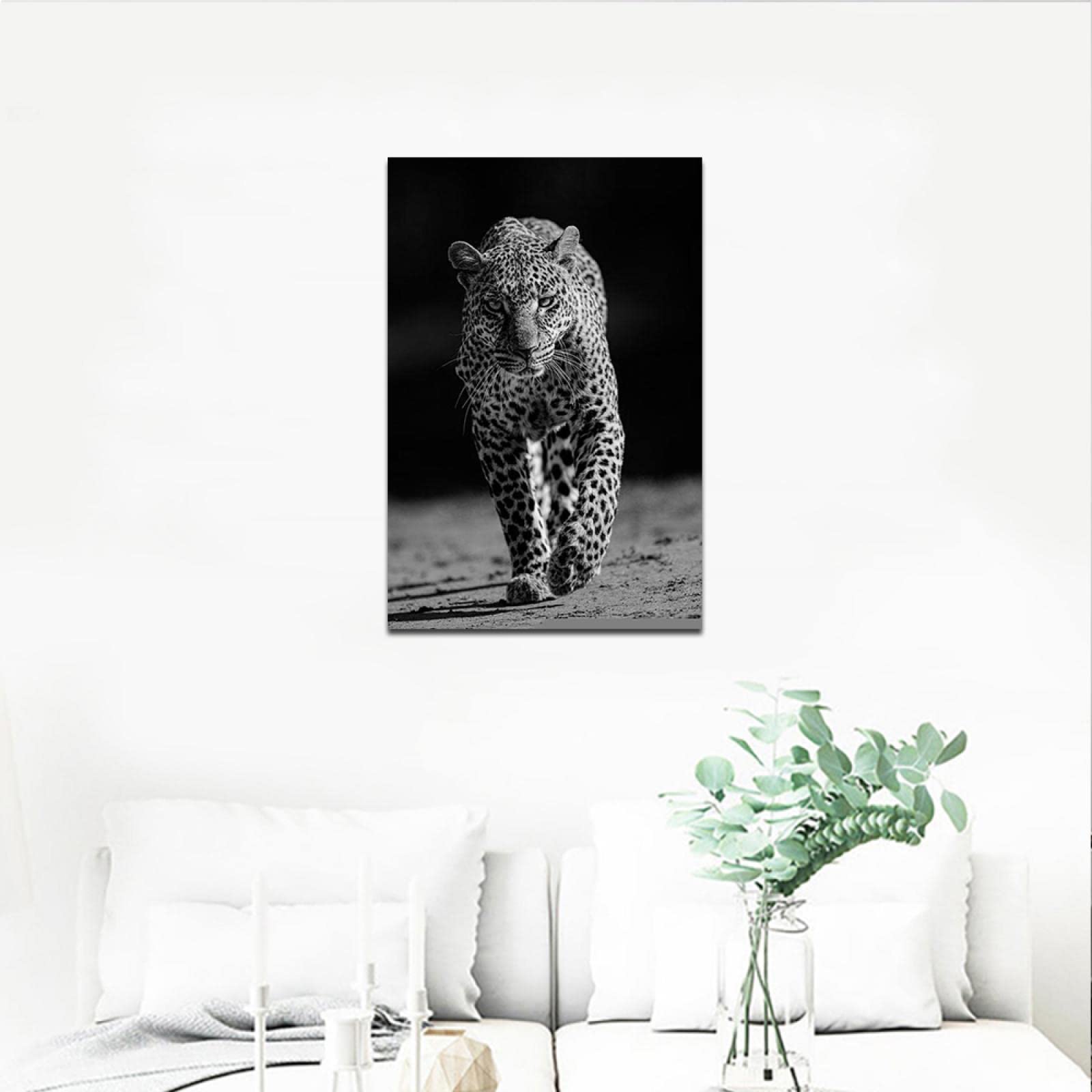 Stampa Su Tela Black Leopard Panther | Quadro Moderno Con Animale Selvatico | 30x45cm, Tela Di Alta Qualità, Senza Cornice | Arredo Soggiorno E Camera - 2