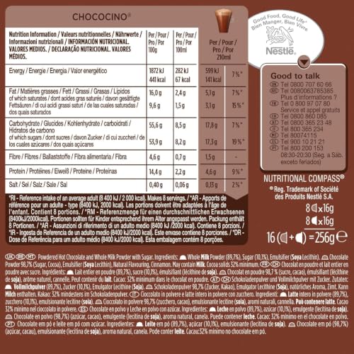 Image of NESCAFE - Dolce Gusto Chococino (16 Pods) 256g Box, By COUGAR | Rich & Chocolatey Hot Chocolate Drink Pods | Creamy Cocoa Beverage | Compatible with Nescafe Dolce Gusto Machines - (Imported-UK)