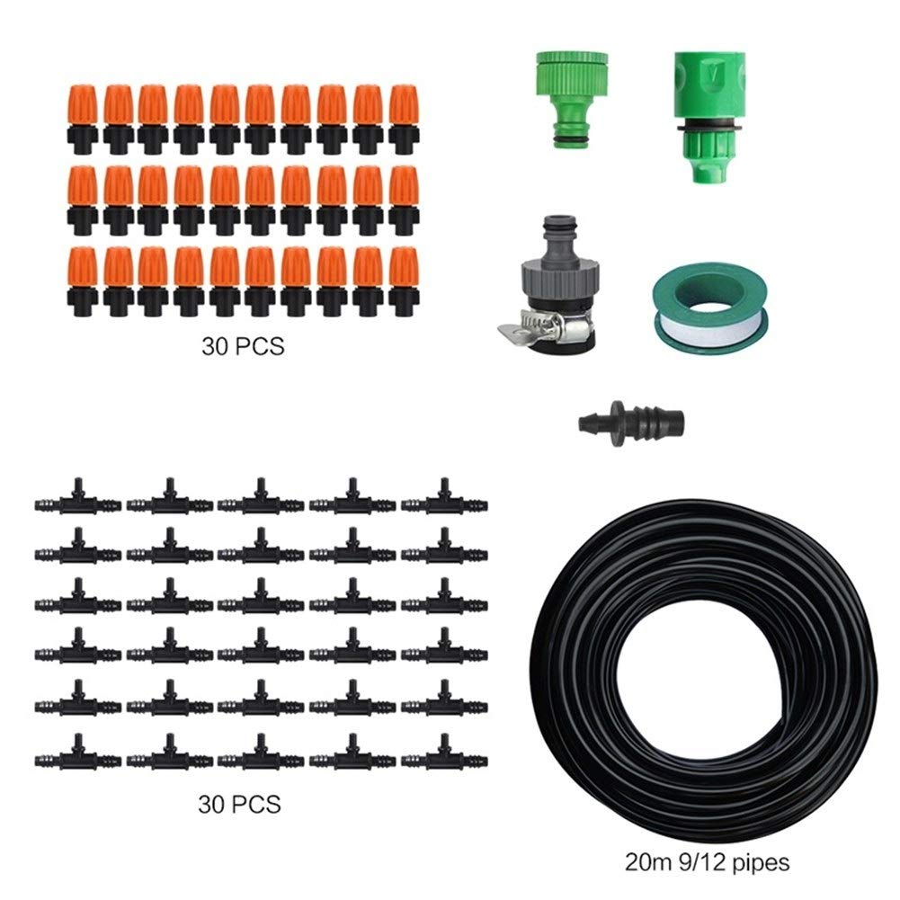Tubi per irrigazione 20m 9 / 12mm Acqua Tubo Regolabile ugello Fai da Te a Goccia d'innaffiatura del Giardino del corredo di irrigazione Sistema di irrigazione di Piante da Serra Fiori