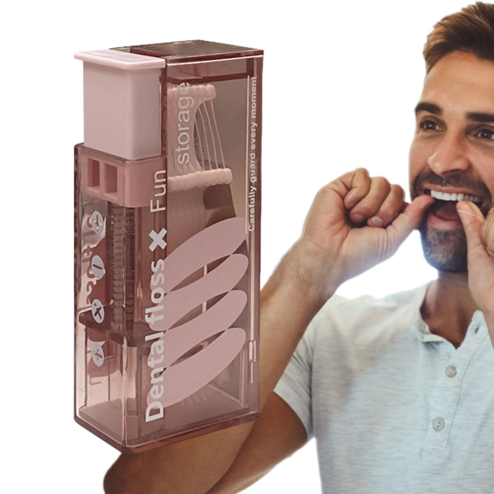 Flosser Holder Box - Floss Pick Case Automatic Pocket Size Tool Portable Floss Case Travel Automatic Dispenser Men
