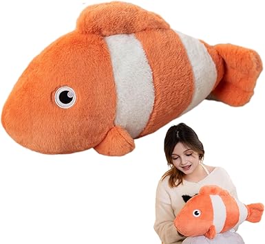 19.6 Inch Clownfish Throw Pillow Hugging Clown Fish Plush Clownfish Stuffed Animal Toys Clown Fish Pillow Sofa Cushion Clownfish Gift for Kids Or Lovers in Valentines Day, Birthday...