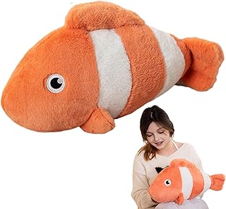 19.6 Inch Clownfish Throw Pillow Hugging Clown Fish Plush Clownfish Stuffed Animal Toys Clown Fish Pillow Sofa Cushion Clownfish Gift for Kids Or Lovers in Valentine's Day, Birthday...