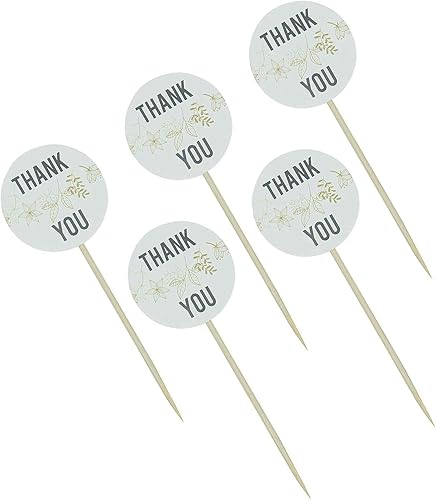 Miniatura 7 de Efavormart - Paquete de 50 adornos redondos para cupcakes de 5.5 pulgadas, brochetas de bambú, palillos decorativos para cócteles