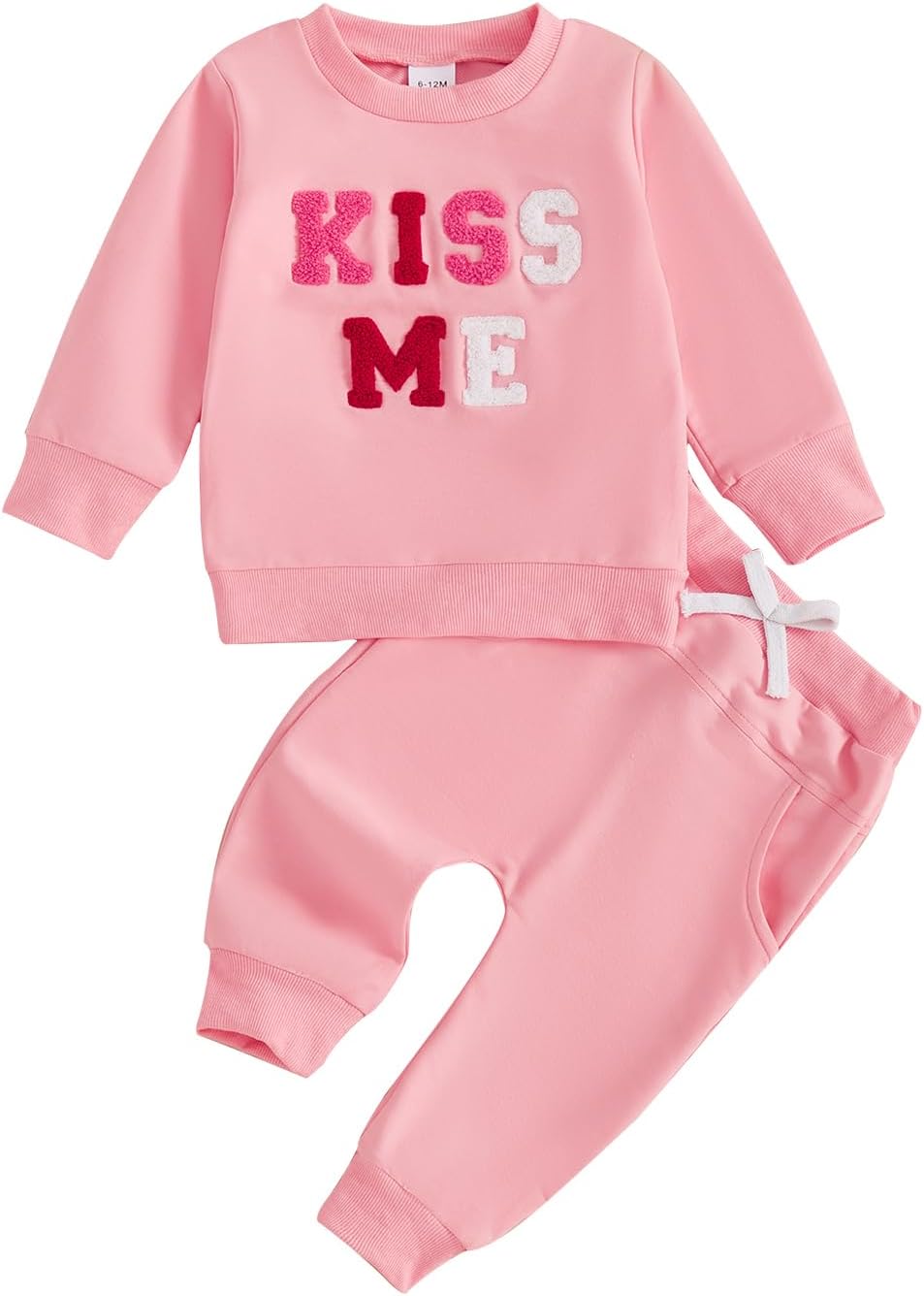 Fernvia Toddler Baby Girl Valentine’s Day Outfits Heart Print Pullover Sweatshirts & Pants Set Fall Winter Clothes
