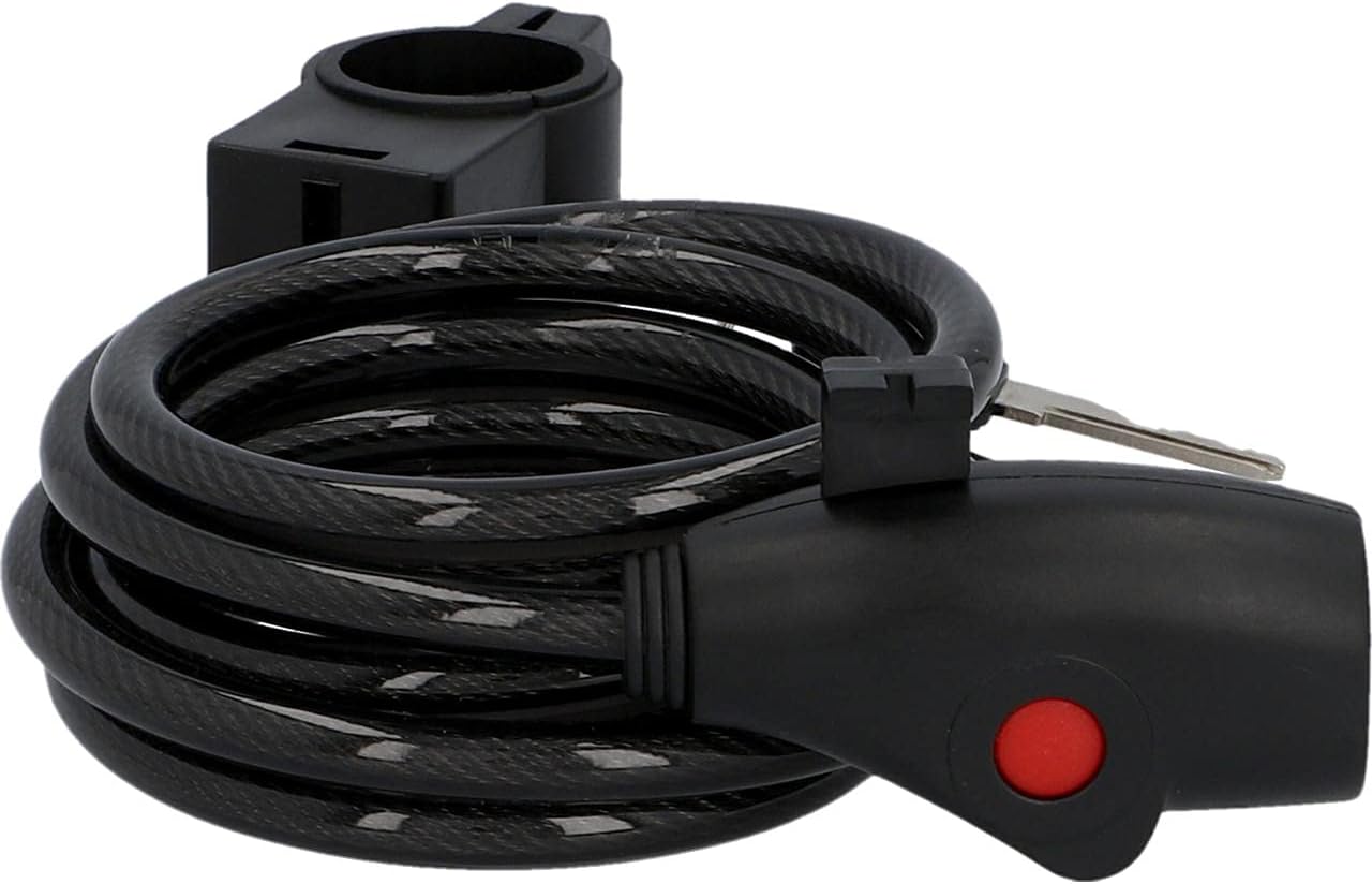 fischer Unisex_Adult Spiralschloss Spiral Lock Length 180 cm Diameter 8 mm, Black, 180