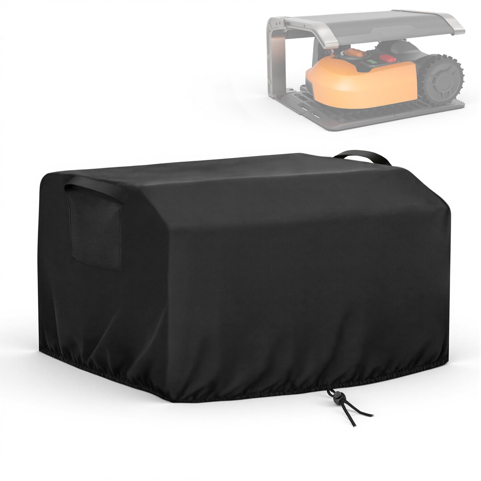 Fenghome Cover for Robotic Lawnmower, Wireless Automatic Lawn Robot, Waterproof Protective Cover, Protective Cover for Worx WA0810 Robotic Lawnmower, with Buckle Strap and Handles, 75 x 59 x 39 cm