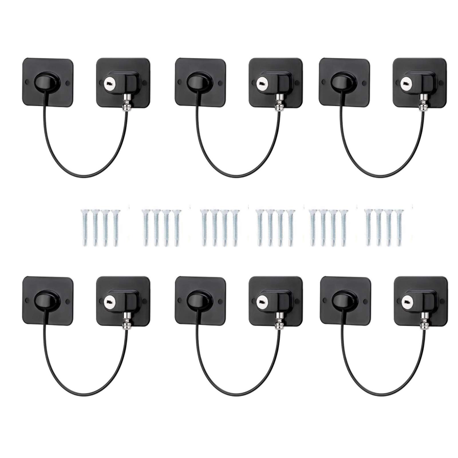 6 PZ Bambini Finestra Door Restrictor Lock Baby Safety Cable Wire per Bambini Sicurezza con Viti per la Casa, Pubblico