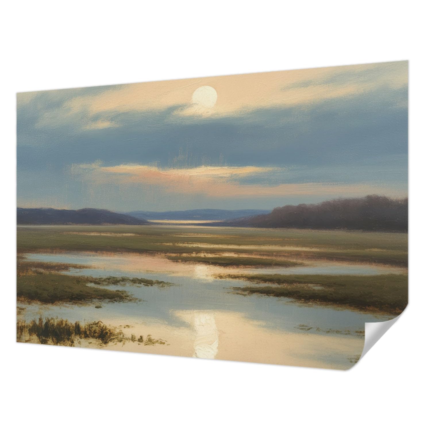 Papel tapiz adhesivo para dormitorio y sala con paisaje atmosférico moderno