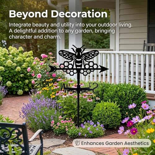 Indicateur vent de toit jardin abeille accessoire métal ornement extérieur - 8