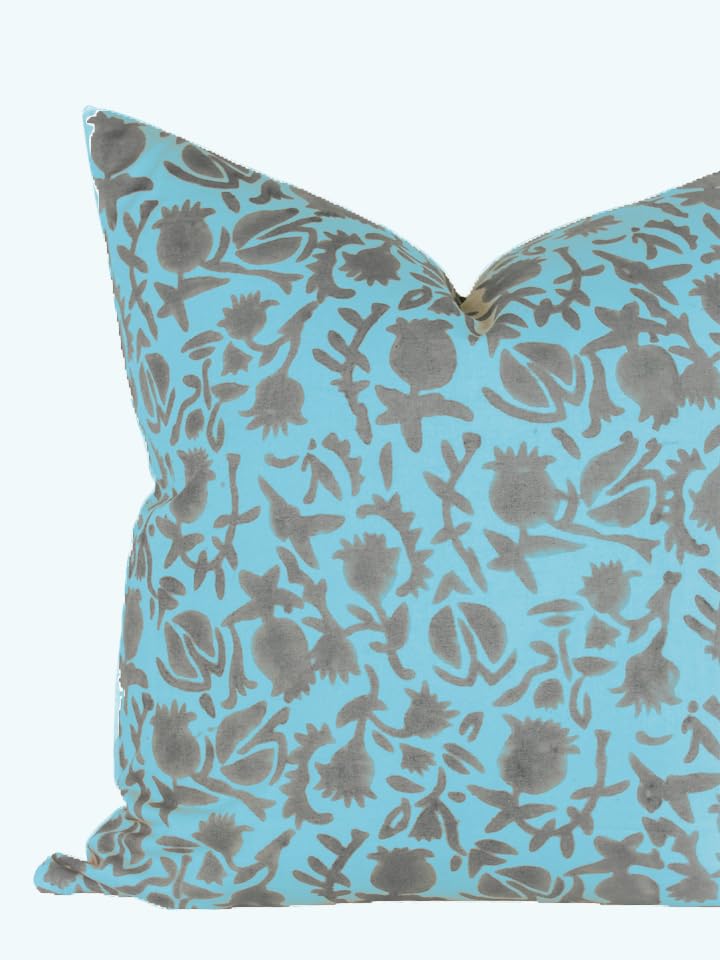 Housse de coussin en coton supérieur à motif floral rouge