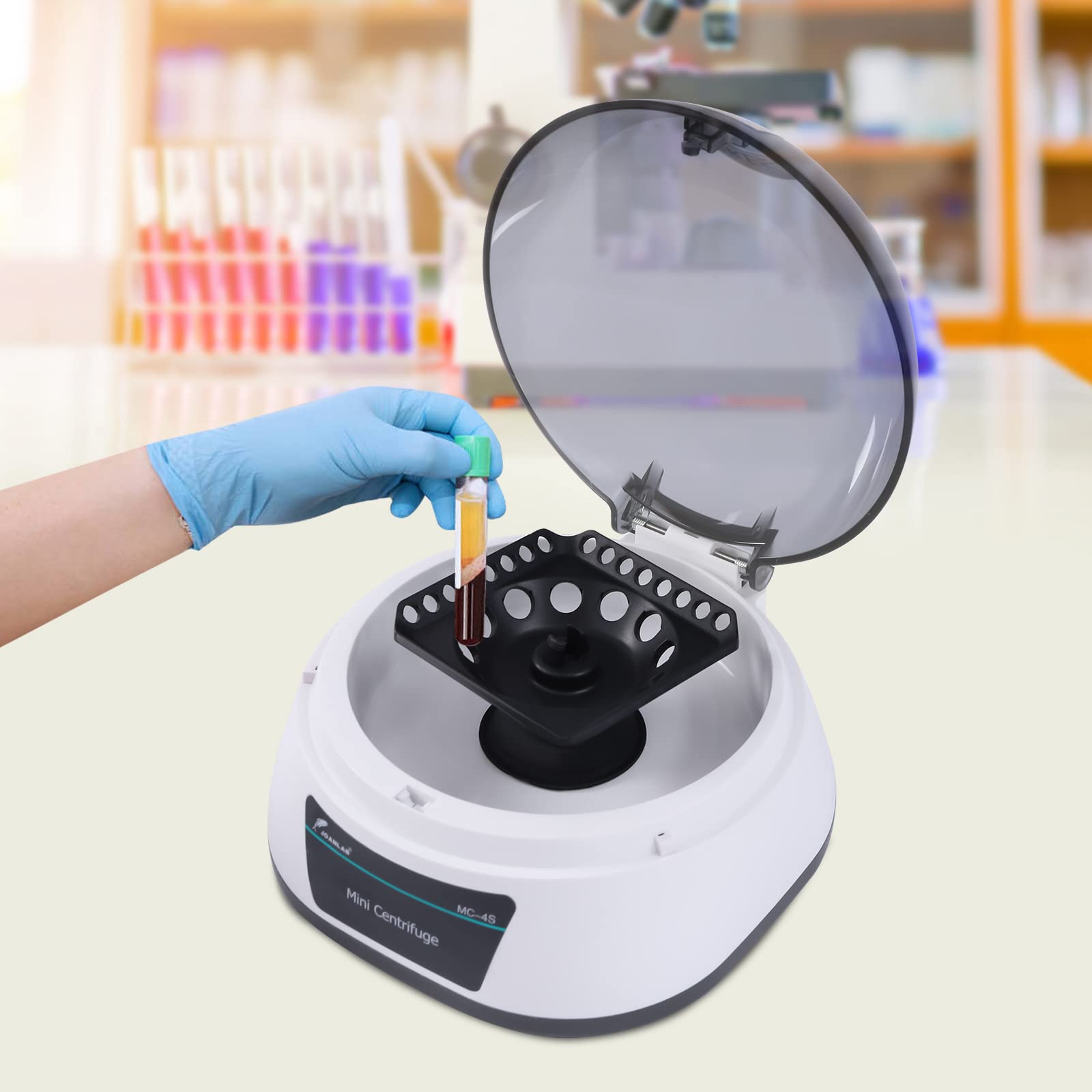 Mini centrifuga da laboratorio Centrifuga per solidi Centrifuga da tavolo Centrifuga da laboratorio per provette da 0,2/0,5/1/1,5/2 ml, per siero, plasma, grasso, 4000 giri/min, 1080 x G, 26 x 22222
