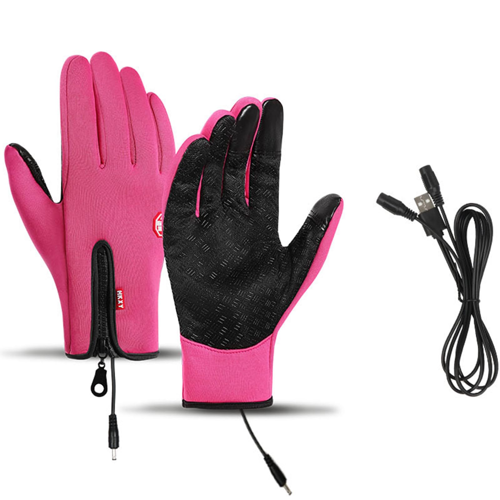 HygoSport Rechargeable Heated Electric Touchscreen Gloves,HygoSport Ultimate Touchscreen Thermal Winter Gloves,Unisex Thermal Gloves,Windproof Waterproof (M,Rose Red)
