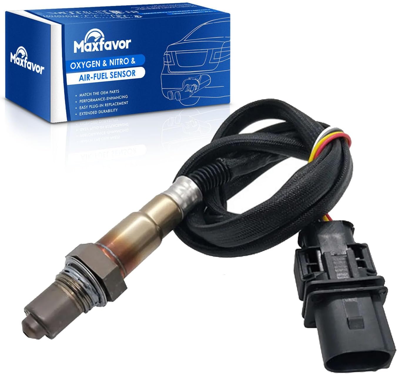 Maxfavor 234-5116 1Pc Upstream or Downstream O2 Sensor Air Fuel Ratio Oxygen Sensor Fit For 2015-2004 VW Beetle Passat Touareg Golf Jetta 2.5L 2.0L BPR Diesel Engine 02 Sensor