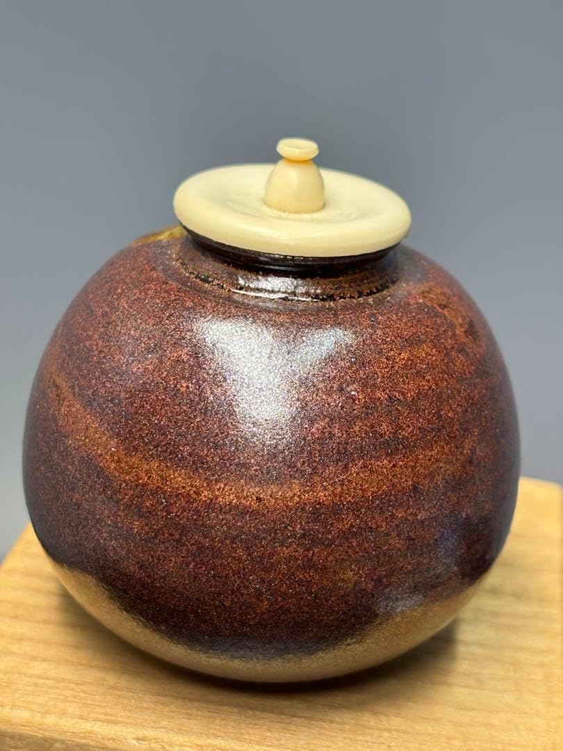 【未使用極美品】笹田有祥造 茶入 摸京極茄子 大名物　共箱 金箔 極笹田有祥造 茶入 摸京極茄子 大名物 共箱 金箔 茶道具 茶入（