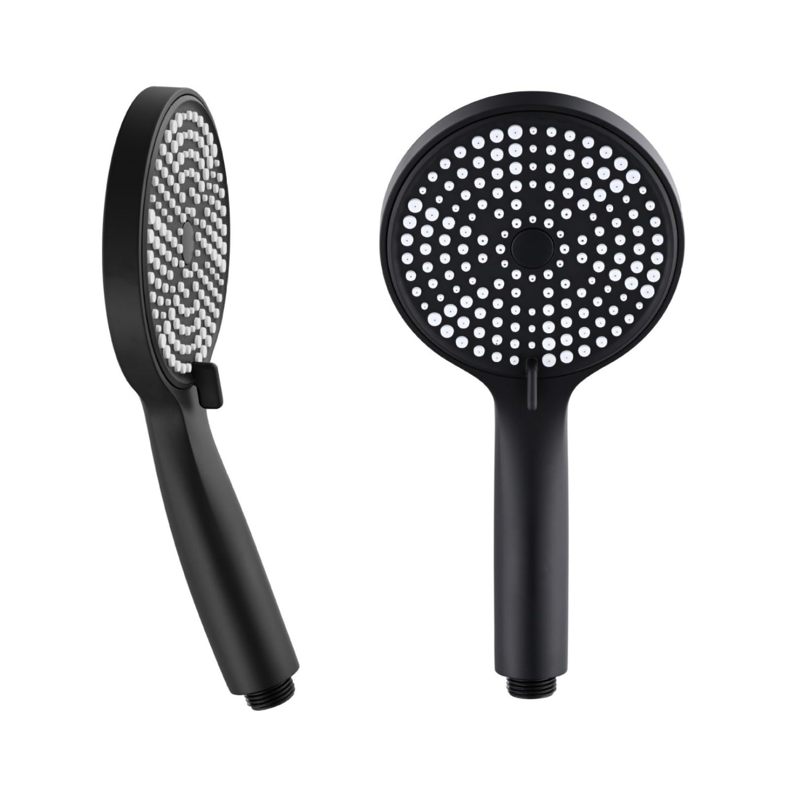 Fanjubei Supercharged Handheld, Matte Black The Round Air-Boosted Showerhead Sprays Top-Spray, With A Matte Black Handheld Boosted Design