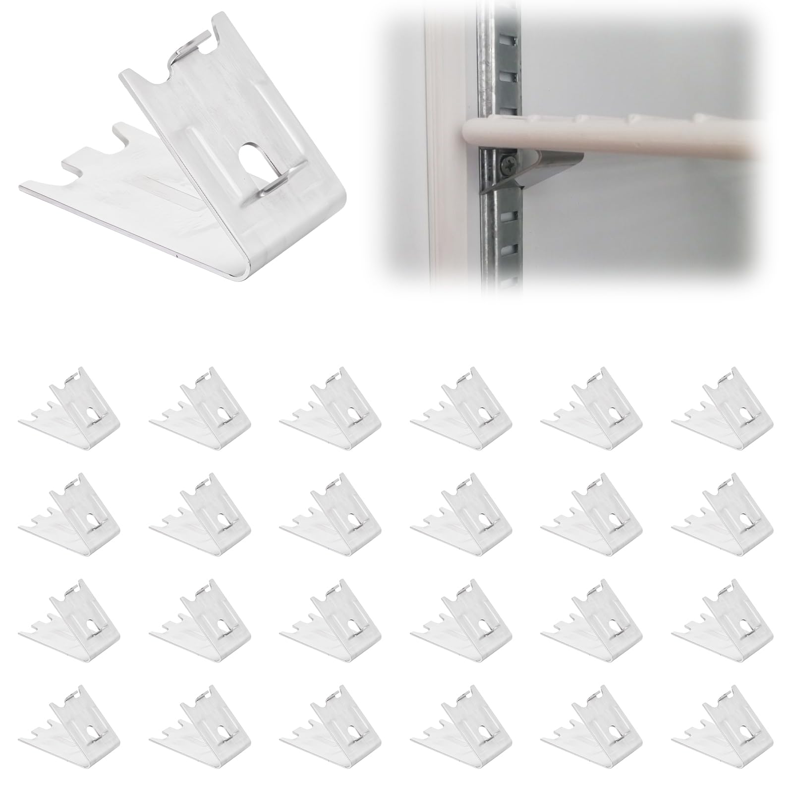 Stainless Steel Freezer Shelf Clips - 24 Pack -9