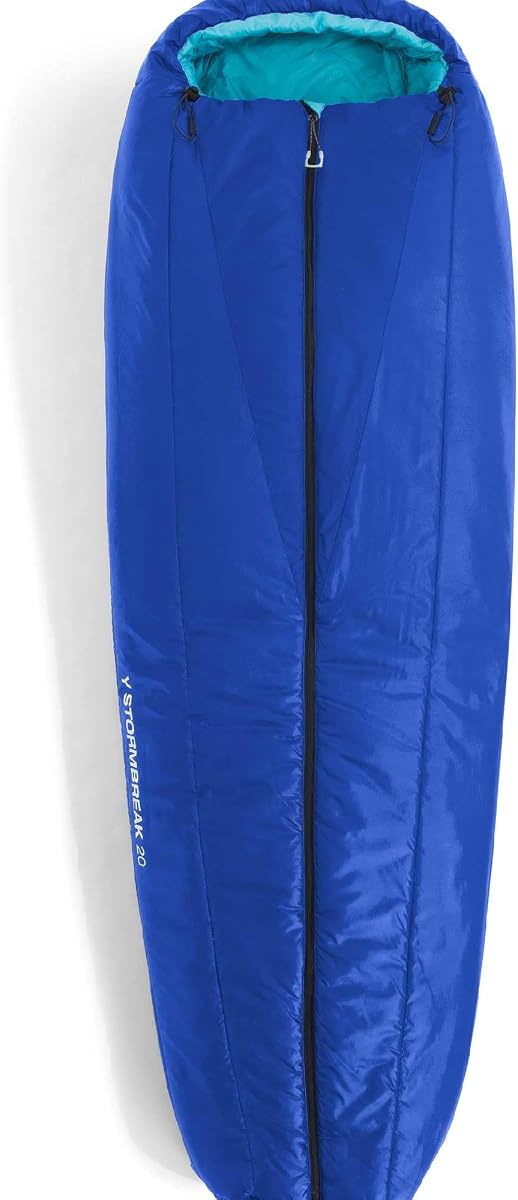 Stormbreak 20F/-7C Bkpk Saco de dormir, Negro/River Ice, Reg | Repelente al agua, totalmente aislado