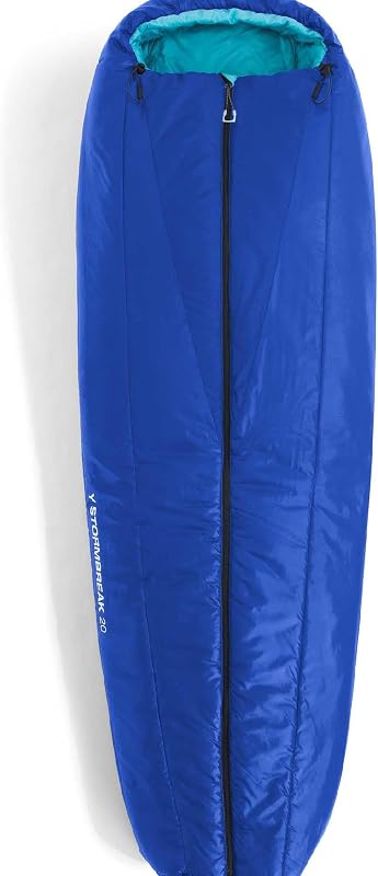 Stormbreak 20F/-7C Bkpk Saco de dormir, Negro/River Ice, Reg | Repelente al agua, totalmente aislado