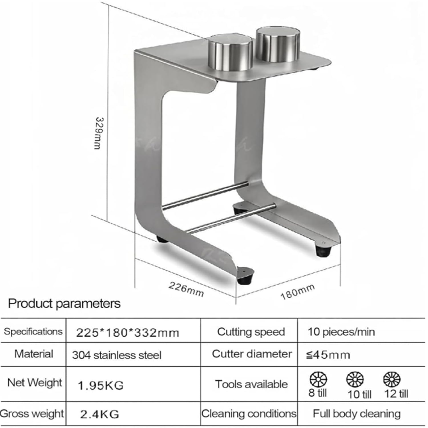 Coupe-concombre manuel avec 2 lames, 10 tranches/min, diamètre de coupe de 45 mm, pour salade, cuisine, sushis, préparation des repas