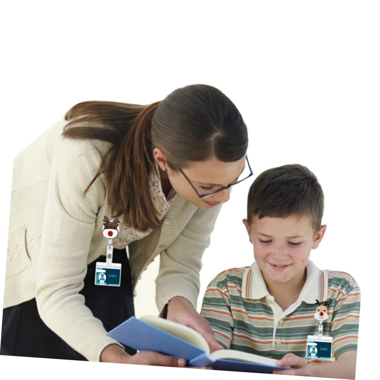 EXCEART 32pièces Porte-badges Rétractables Décoratifs De Clips De Badge Antiperte Pour Infirmiers Et Enseignants Accessoire Pratique Avec Design