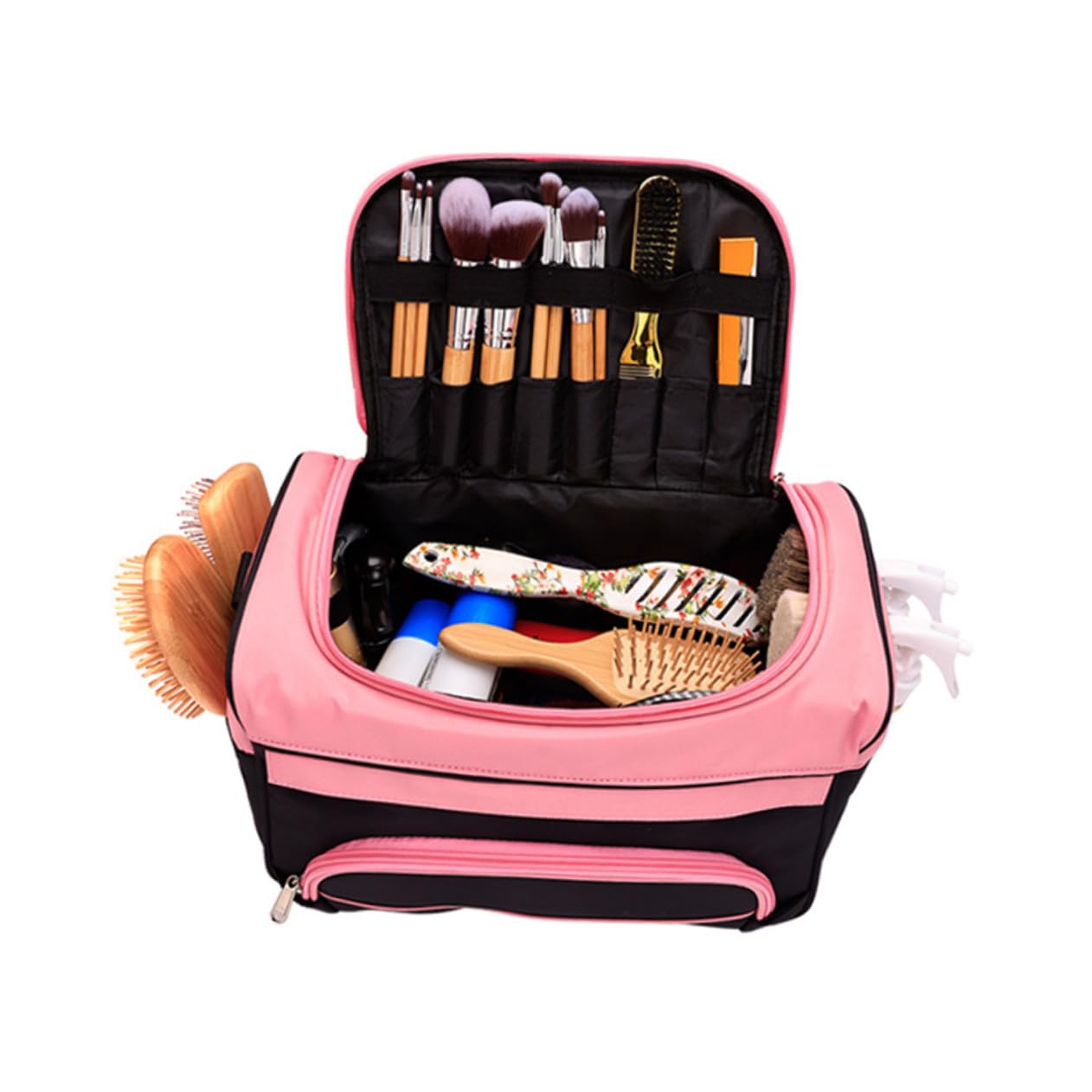 Borsa da Parrucchiere da Viaggio Rosa in Oxford Metallo