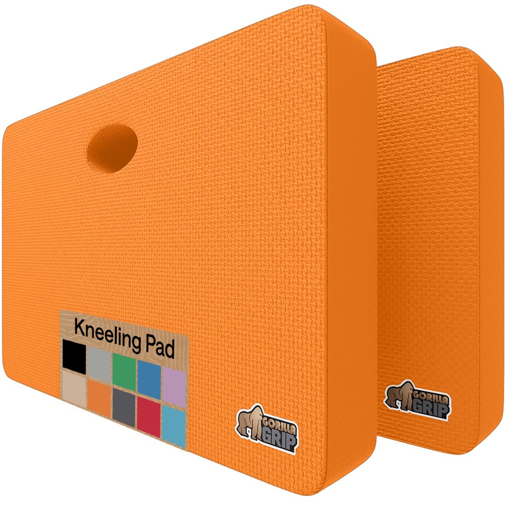 GORILLA GRIP® Extra Thick Foam Kneeling Pad for Gardening, 17.5x11 Orange
