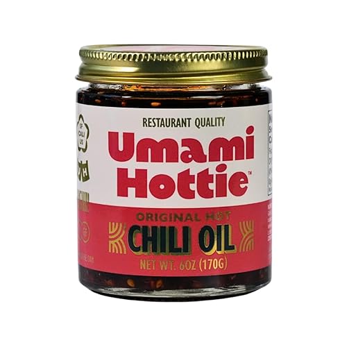 Umami Hottie Salsa picante de ramen original  Aceite de chile estilo japonés atrevido  Hecho con ajo, chile Shichimi Togarashi, miso rojo y sésamo